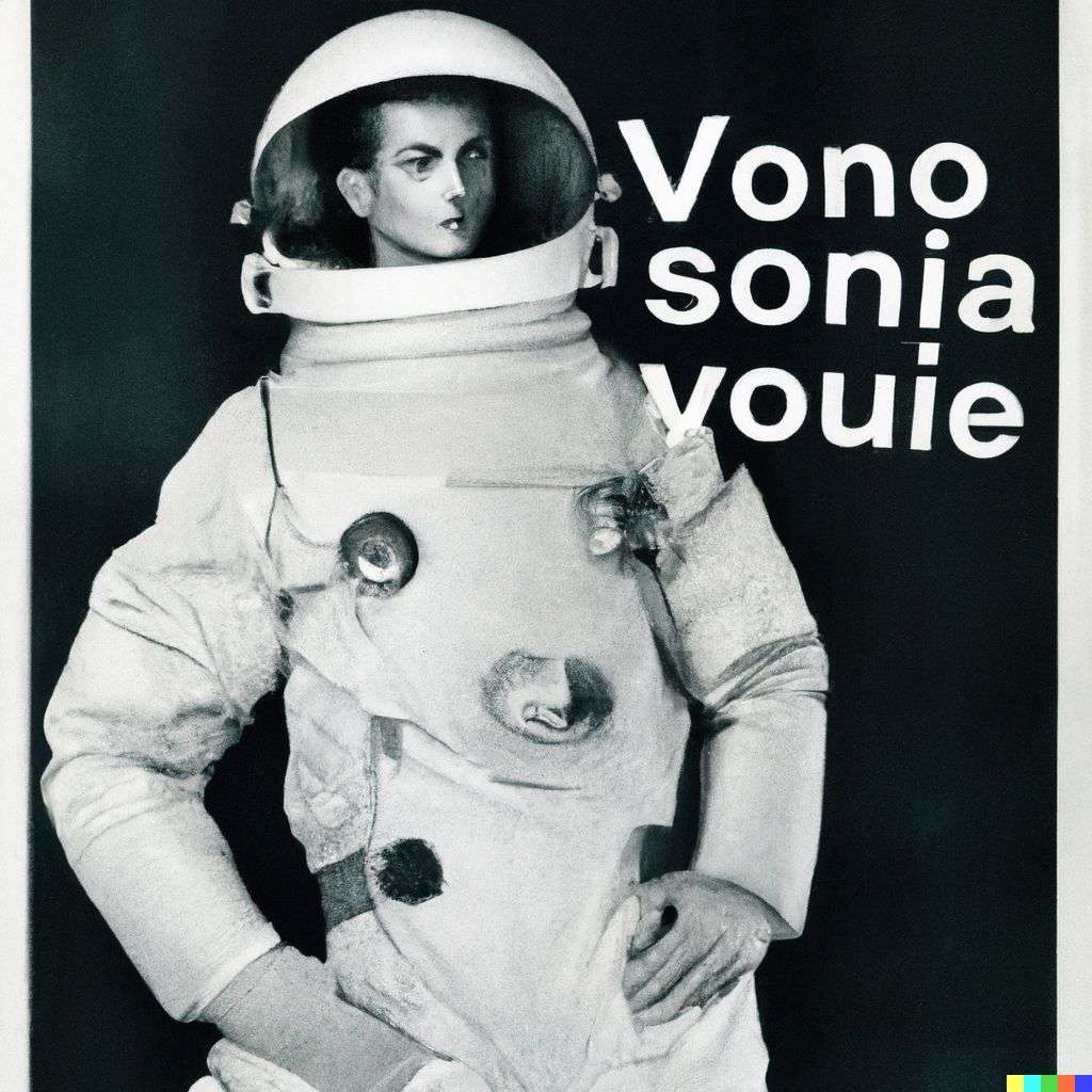 an astronaut, front cover of Vogue, 1960